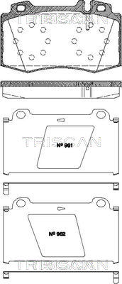 Bremsbelagsatz, Scheibenbremse Vorderachse Triscan 8110 23024 von Triscan