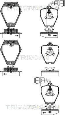 Bremsbelagsatz, Scheibenbremse Vorderachse Triscan 8110 29046 von Triscan