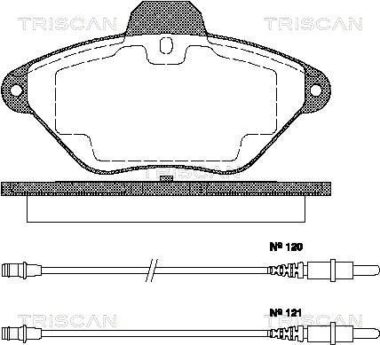 Bremsbelagsatz, Scheibenbremse Vorderachse Triscan 8110 38180 von Triscan