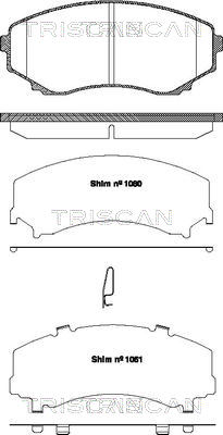 Bremsbelagsatz, Scheibenbremse Vorderachse Triscan 8110 50022 von Triscan