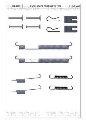 Zubehörsatz, Bremsbacken Hinterachse Triscan 8105 292006 von Triscan