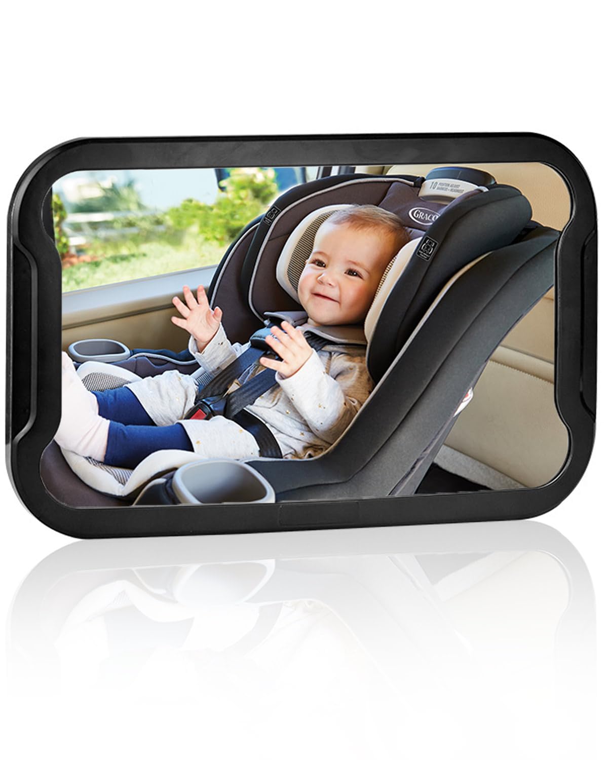 Baby Rückspiegel, 360° schwenkbar Baby Autospiegel, Sicherer Babyspiegel für den Kindersitz, Bruchsicherer Acryl-Innenraumspiegel für Babys, Zur Überwachung des Babys im Auto von Trongle