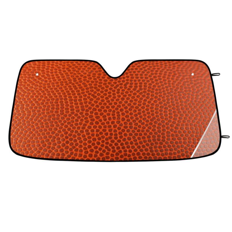 Basketball Textur Auto Windschutzscheibe Sonnenschutz Faltbare Windschutzscheibe Reflektierender Sonnenschutz f¨¹r Autos Fahrzeuge Universal Fit 140cm x 70cm von TropicalLife