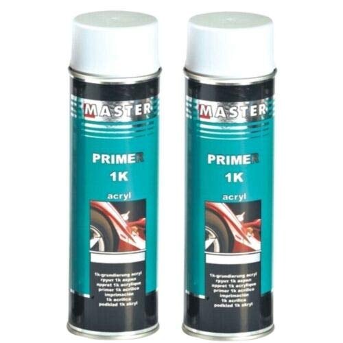 Troton 1K ACRYL FÜLLER GRUNDIERUNG Spray WEIß 2 x 500ml HAFTGRUND Auto Primer von Troton