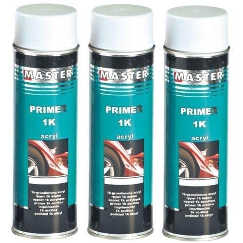 Troton 1K ACRYL FÜLLER GRUNDIERUNG Spray WEIß 3 x 500ml HAFTGRUND Auto Primer von Troton