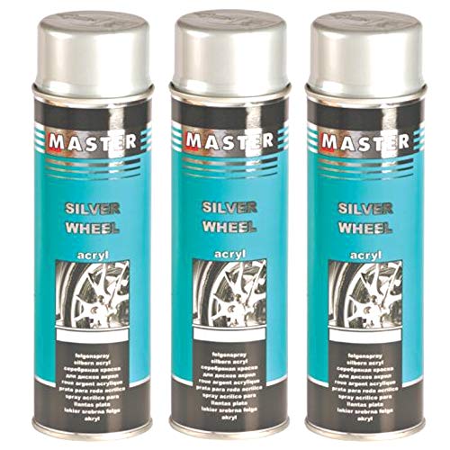 Troton FELGENLACK Silber 500ml Spray Felgen LACKSPRAY FELGENSILBER AUTOLACK Wheels Paint Silver (3) von Troton