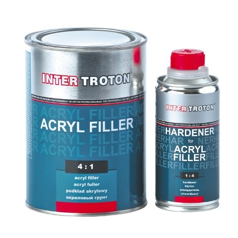 Troton Inter 2K Acryl FÜLLER Primer GRUNDIERUNG HS 4:1 0,8 Schwarz + HÄRTER 0,2 von Troton