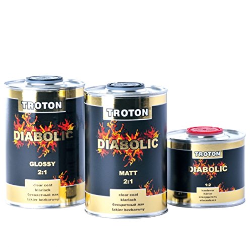 Troton Inter Diabolic 2:1 Acryl Klarlack Lack Autolack Matt 1Liter + Härter 0.5Liter Höchste Qualität von Troton