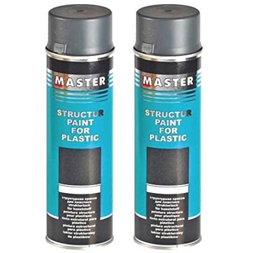 Troton STRUKTURLACK Grau 2 x 500ml 1K Spray Kunststoff Plastik Lack Structure Plastic Paint von Troton