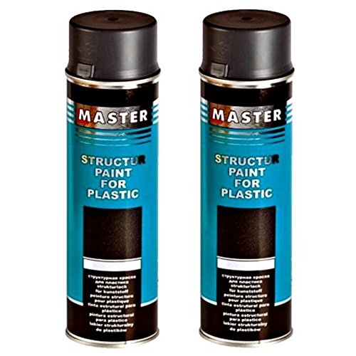 Troton STRUKTURLACK Schwarz 2 x 500ml 1K Spray Kunststoff Plastik Lack Structure Plastic Paint von Troton