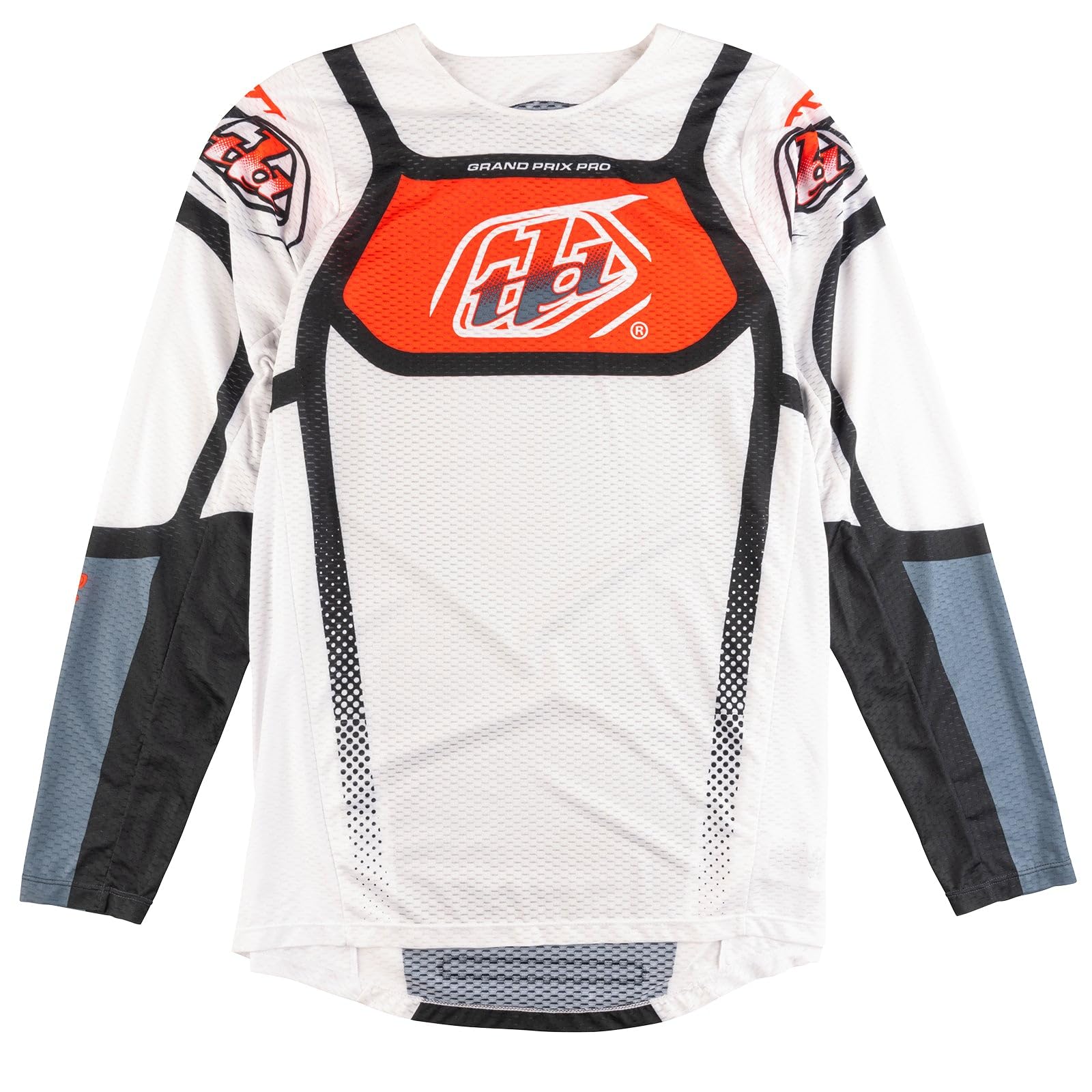 Troy Lee Designs GP Pro Air Motorradtrikot für Herren, hohe Leistung, langlebig, maximale Belüftung, Bänder Weiß/Indigo, Größe L, SKU 378519034 von Troy Lee Designs