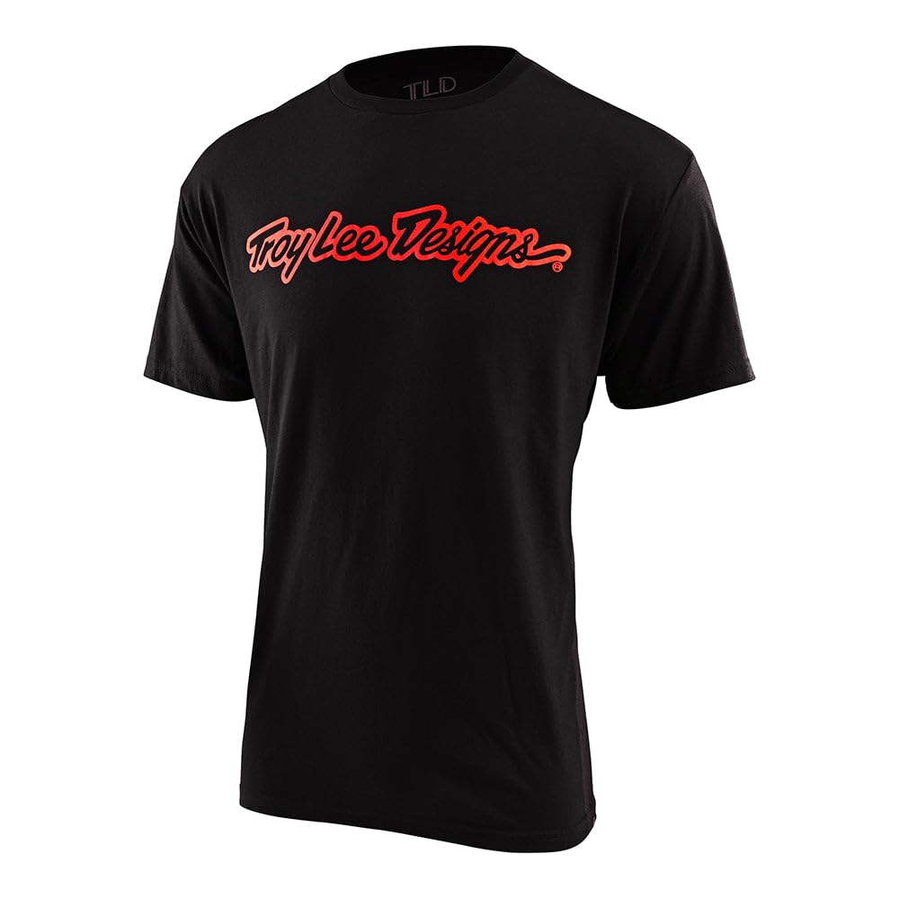 Troy Lee Designs Kurz rmeliges T-Shirt, Signature, Schwarz / Glo Red, XX-Large von Troy Lee Designs