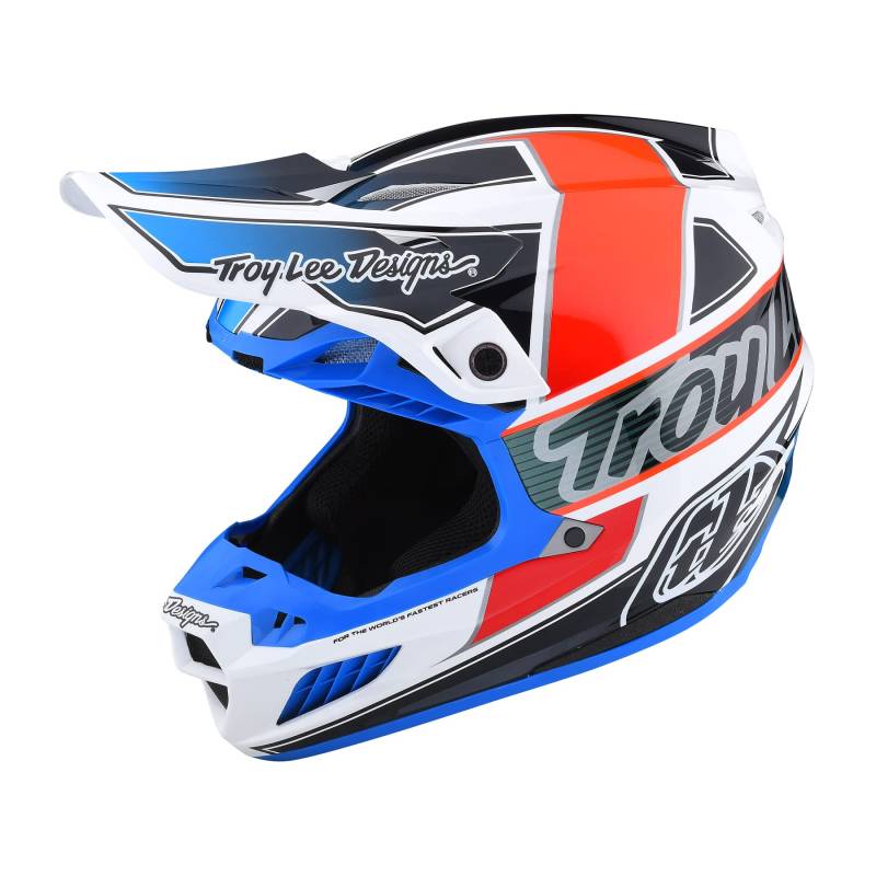 Troy Lee Designs SE5 Team MIPS Motocross Helm (White/Blue/Orange,S (55/56)) von Troy Lee Designs