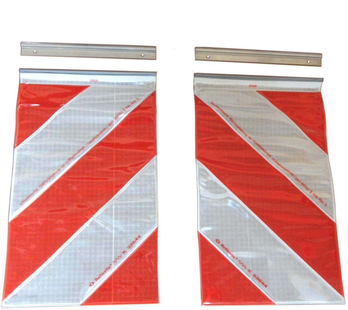 Trupa ORAFOL 2X Warnflagge 250 x 400 mm Ladebordwand Hebebühne Markierung links+rechts von Trupa