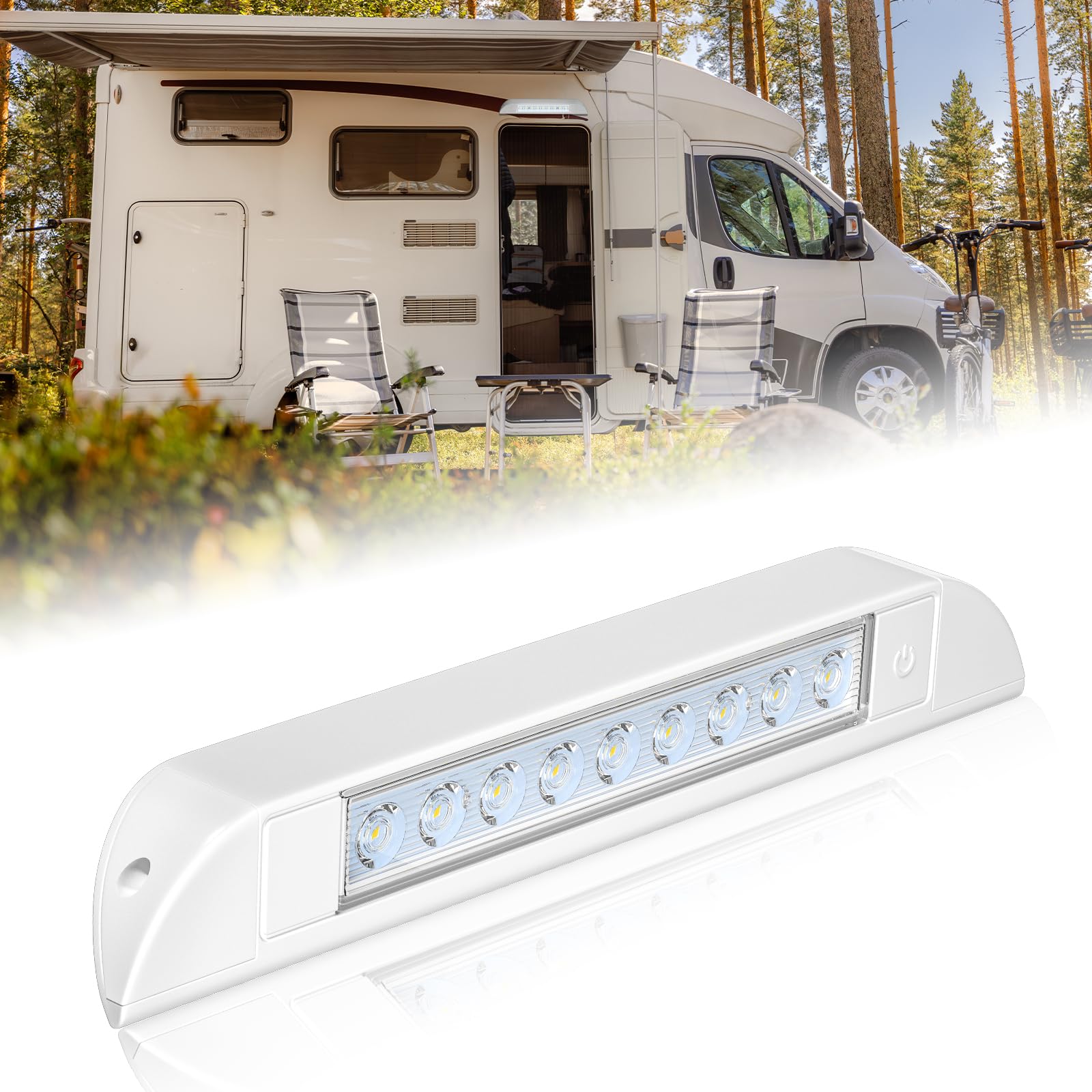 TrustWheel 12V LED Wohnwagen Vorzelt Leuchten IP67 Wasserdicht Markisenverandaleuchte DC12-24V 4W 6000K 550lm Camper Wohnmobilbeleuchtung für Van Wohnmobil Außen Tür Streifen Lampe von TrustWheel