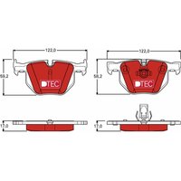 Bremsbelagsatz TRW GDB1727DTE, Hinten von Trw