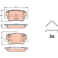 Bremsbelagsatz TRW GDB2277, Hinten von Trw