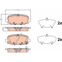 Bremsbelagsatz TRW GDB2321, Hinten von Trw