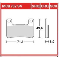 Bremsbelagsatz TRW MCB752SCR Keine Straßenzulassung von Trw