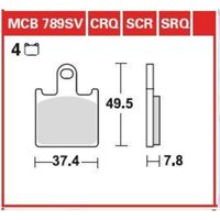 Bremsbelagsatz TRW MCB789SCR Keine Straßenzulassung von Trw