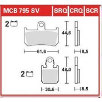 Bremsbelagsatz TRW MCB795SCR Keine Straßenzulassung von Trw