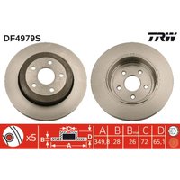 Bremsscheibe TRW DF4979S hinten, belüftet, hochkarbonisiert, 1 Stück von Trw