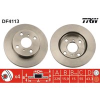 Bremsscheibe TRW LUC DF4113 vorne, belüftet, 1 Stück von Trw