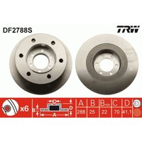 Bremsscheibe TRW DF2788S, 1 Stück von Trw