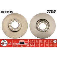 Bremsscheibe TRW DF4994S, 1 Stück von Trw