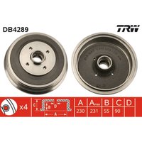 Bremstrommel TRW DB4289 von Trw