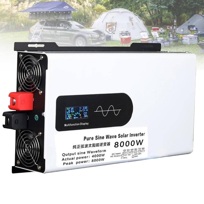 Wechselrichter Reiner Sinus 5000W 6000W 8000W 10000W 12000W Spannungswandler DC 12V 24V 48V 60V 72V 96V auf 220V 230V 240V AC Inverter KFZ Umwandler Stromwandler Konverter mit LED,Steckdose(8000W,12Vt von Tsampa