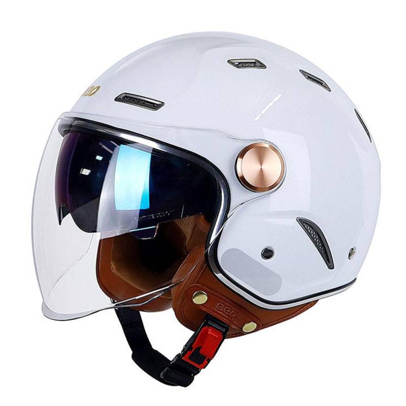 Motorradhelme , 3/4 Retro-Motorradhelm for Erwachsene und Jugendliche V-espa Offenes Gesicht Männer Frauen Halbhelm Schnellverschluss Straßenfahrradhelm DOT-geprüfter leichter Moped-Roller C-ruiser Je von Tu Ye