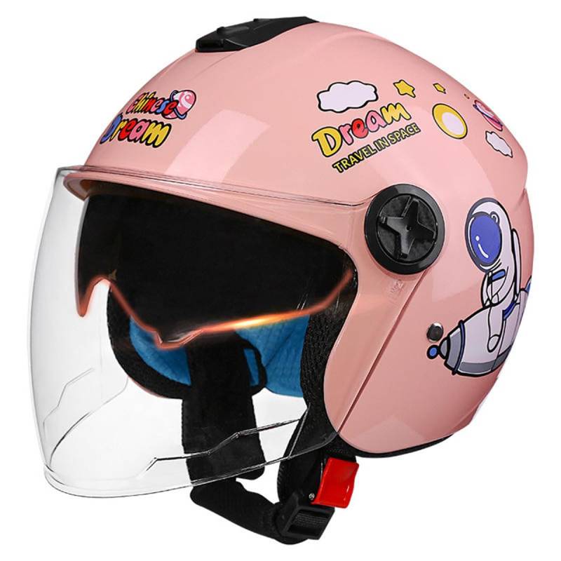 Motorradhelme , 3/4 V-espa Jugend Kinder Motorradhelm Retro Jethelm mit offenem Gesicht Jungen Mädchen DOT/ECE-geprüfter elektrischer bequemer Halbhelm C-ruiser ATV C-hopper Scooter Moped Kinderhelm(D von Tu Ye