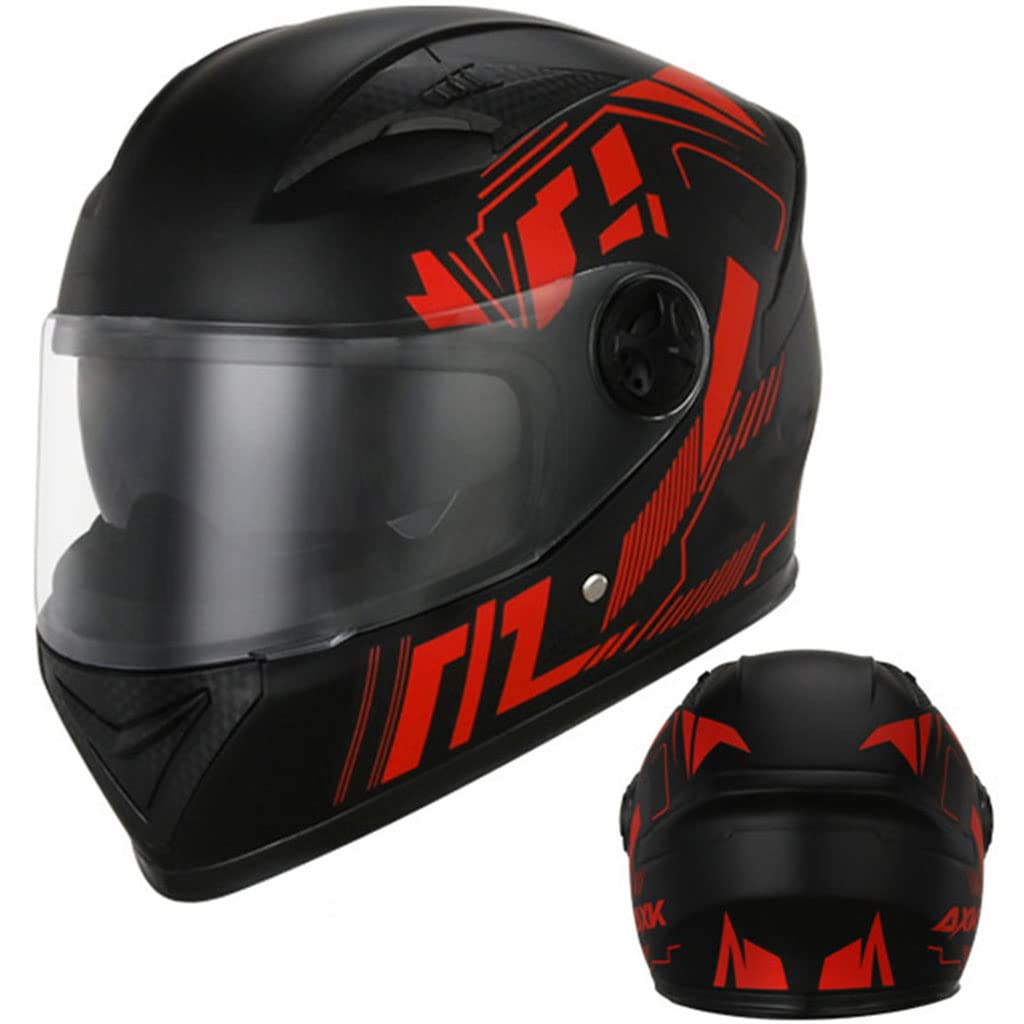 Motorradhelme , Cooler und leichter Motorradhelm im Retro-Look for Herren und Damen, Integralhelm for Erwachsene, modularer Tourenhelm for Unisex, DOT-zertifizierter Street-Retro-Motocross-Lokomotiv-R von Tu Ye