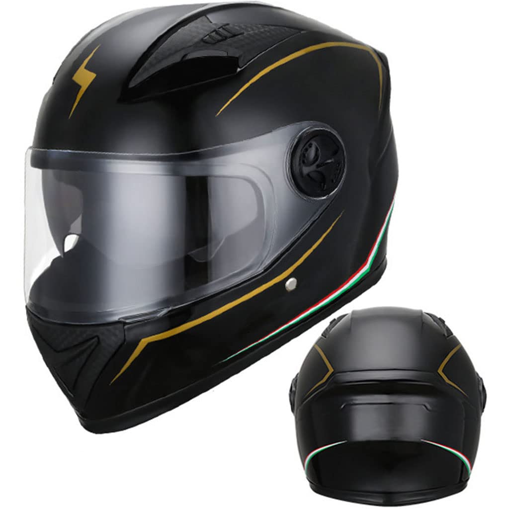 Motorradhelme , Cooler und leichter Motorradhelm im Retro-Look for Herren und Damen, Integralhelm for Erwachsene, modularer Tourenhelm for Unisex, DOT-zertifizierter Street-Retro-Motocross-Lokomotiv-R von Tu Ye