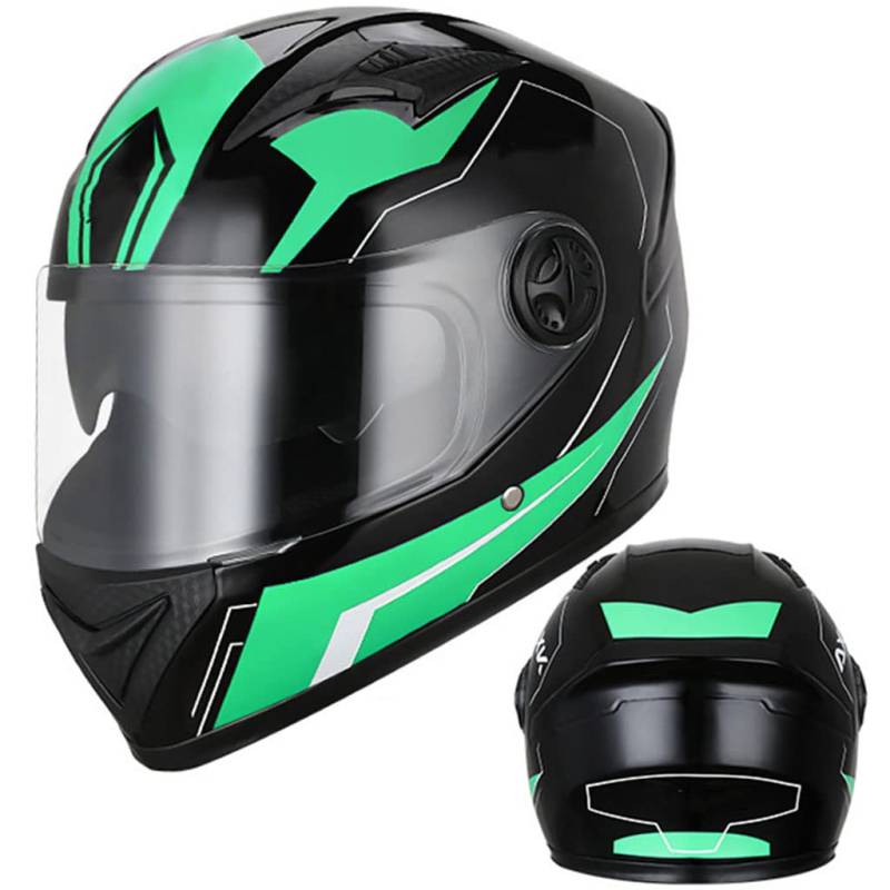 Motorradhelme , Cooler und leichter Motorradhelm im Retro-Look for Herren und Damen, Integralhelm for Erwachsene, modularer Tourenhelm for Unisex, DOT-zertifizierter Street-Retro-Motocross-Lokomotiv-R von Tu Ye