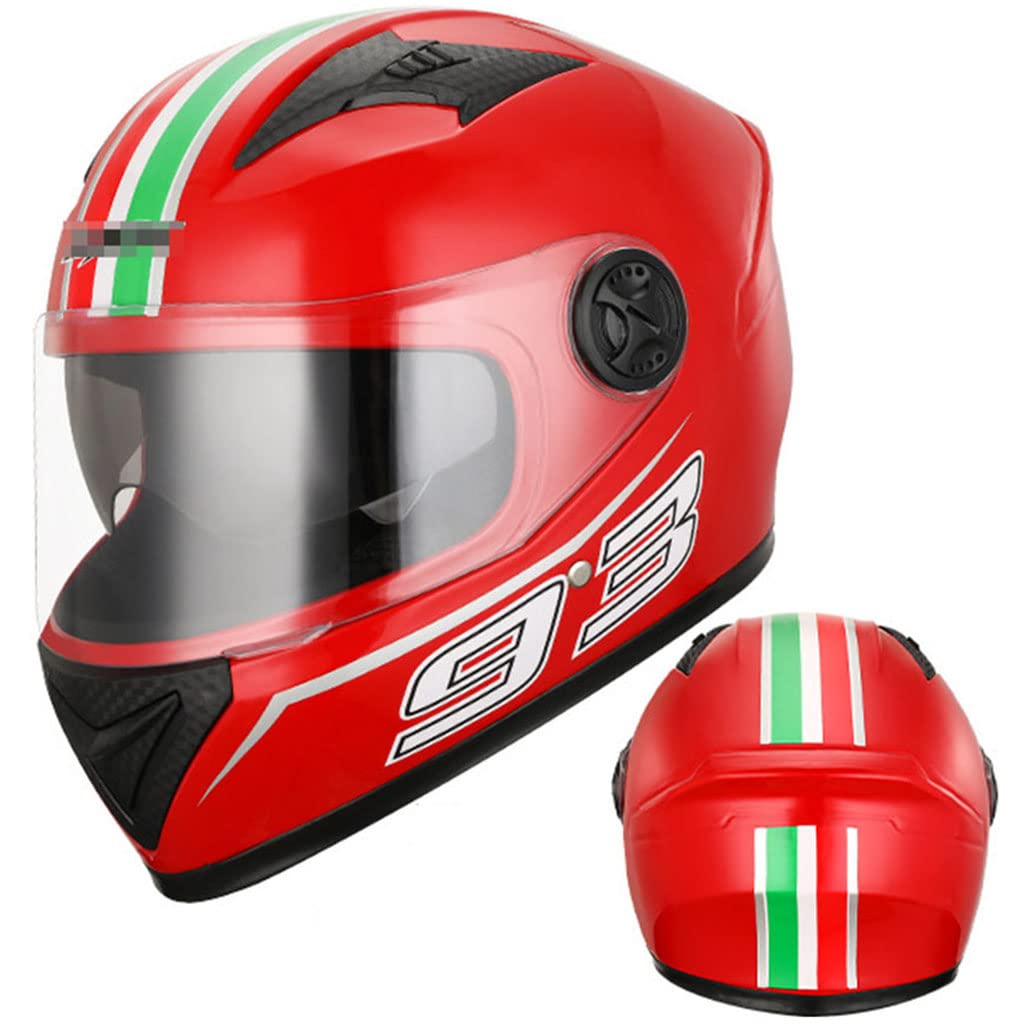 Motorradhelme , Cooler und leichter Motorradhelm im Retro-Look for Herren und Damen, Integralhelm for Erwachsene, modularer Tourenhelm for Unisex, DOT-zertifizierter Street-Retro-Motocross-Lokomotiv-R von Tu Ye