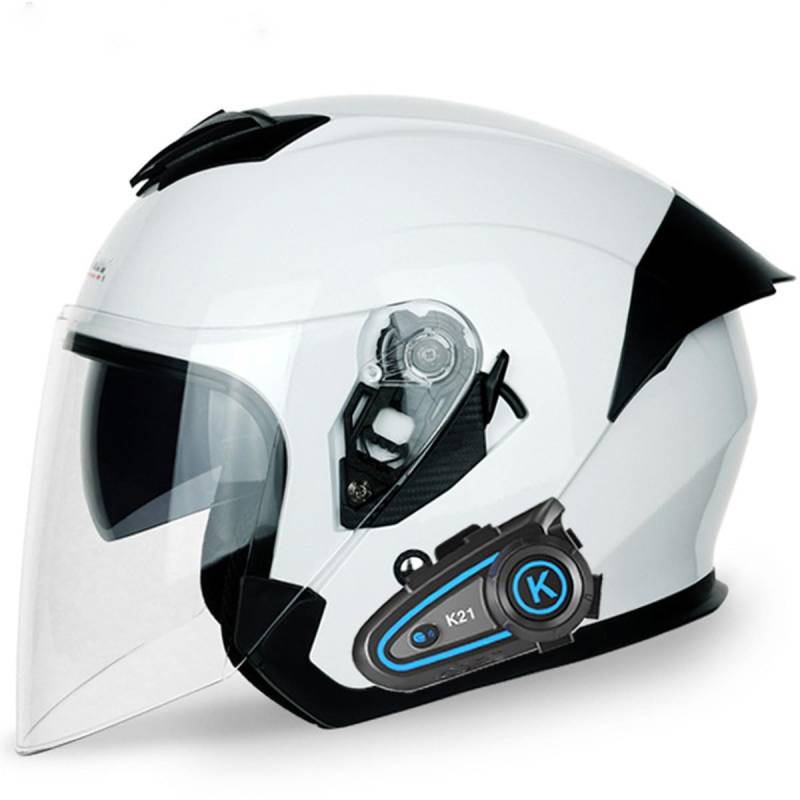 Motorradhelme , Low Profile Retro 3/4 Halbhelme, Offenes Gesicht Doppelvisier Motorrad V-espa Helm for Erwachsene Männer Frauen, DOT-geprüft for Roller C-ruiser Moped(A1,XX-Large) von Tu Ye