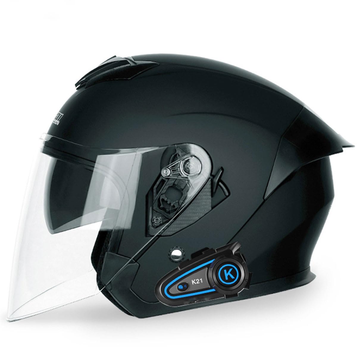 Motorradhelme , Low Profile Retro 3/4 Halbhelme, Offenes Gesicht Doppelvisier Motorrad V-espa Helm for Erwachsene Männer Frauen, DOT-geprüft for Roller C-ruiser Moped(C1,X-Large) von Tu Ye