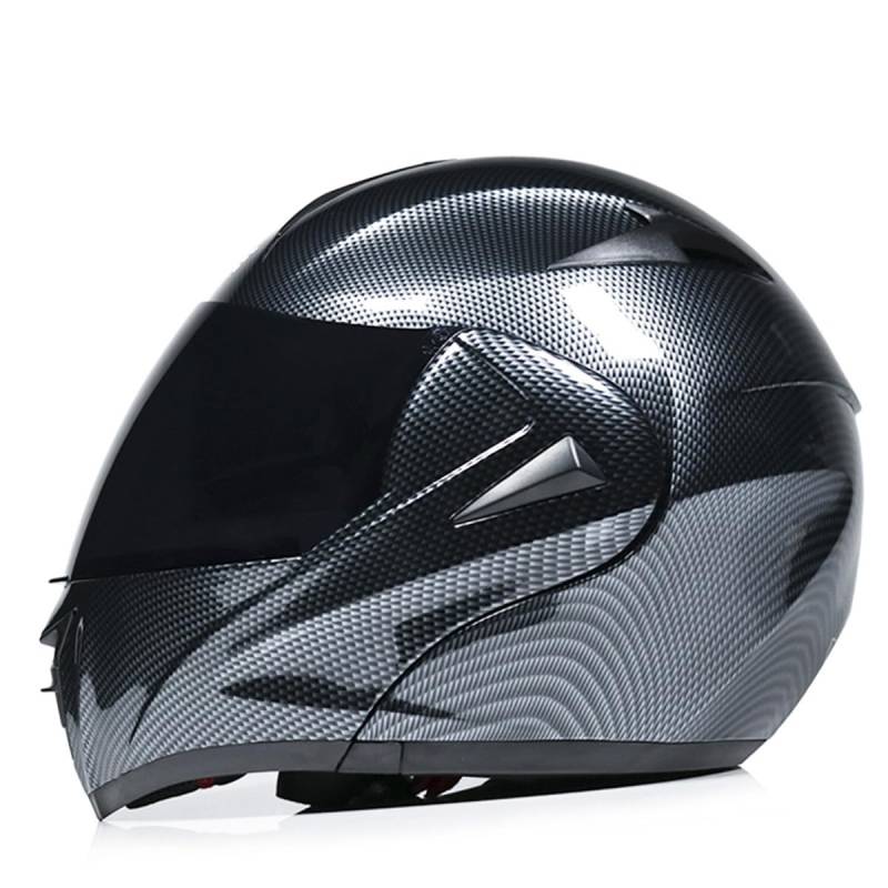 Motorradhelme , Modularer Integralhelm mit Doppelvisier for Hochklappen, DOT-geprüfter offener Motorradhelm, Unisex for Erwachsene(B,Medium) von Tu Ye