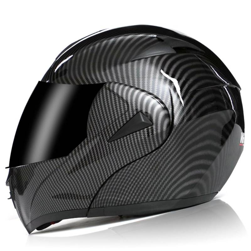 Motorradhelme , Modularer Integralhelm mit Doppelvisier for Hochklappen, DOT-geprüfter offener Motorradhelm, Unisex for Erwachsene(C,X-Large) von Tu Ye