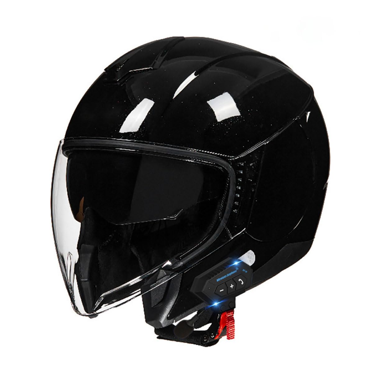 Motorradhelme , Offener Retro-Motorradhelm, 3/4, elektrischer V-espa-Halbhelm for Erwachsene mit Doppelvisier, DOT-geprüfter klassischer Jethelm for Männer und Frauen, leichter Moped-Scooter, C-Hopper von Tu Ye