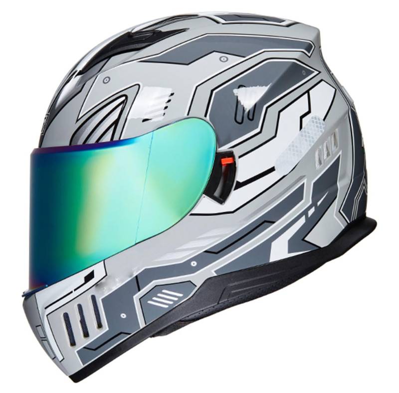 Motorradhelme , Paar Dual Lens Integralhelm Motorradhelm DOT-geprüft Sommer Erwachsene Männer Frauen Street Sun Helm(D,X-Large) von Tu Ye