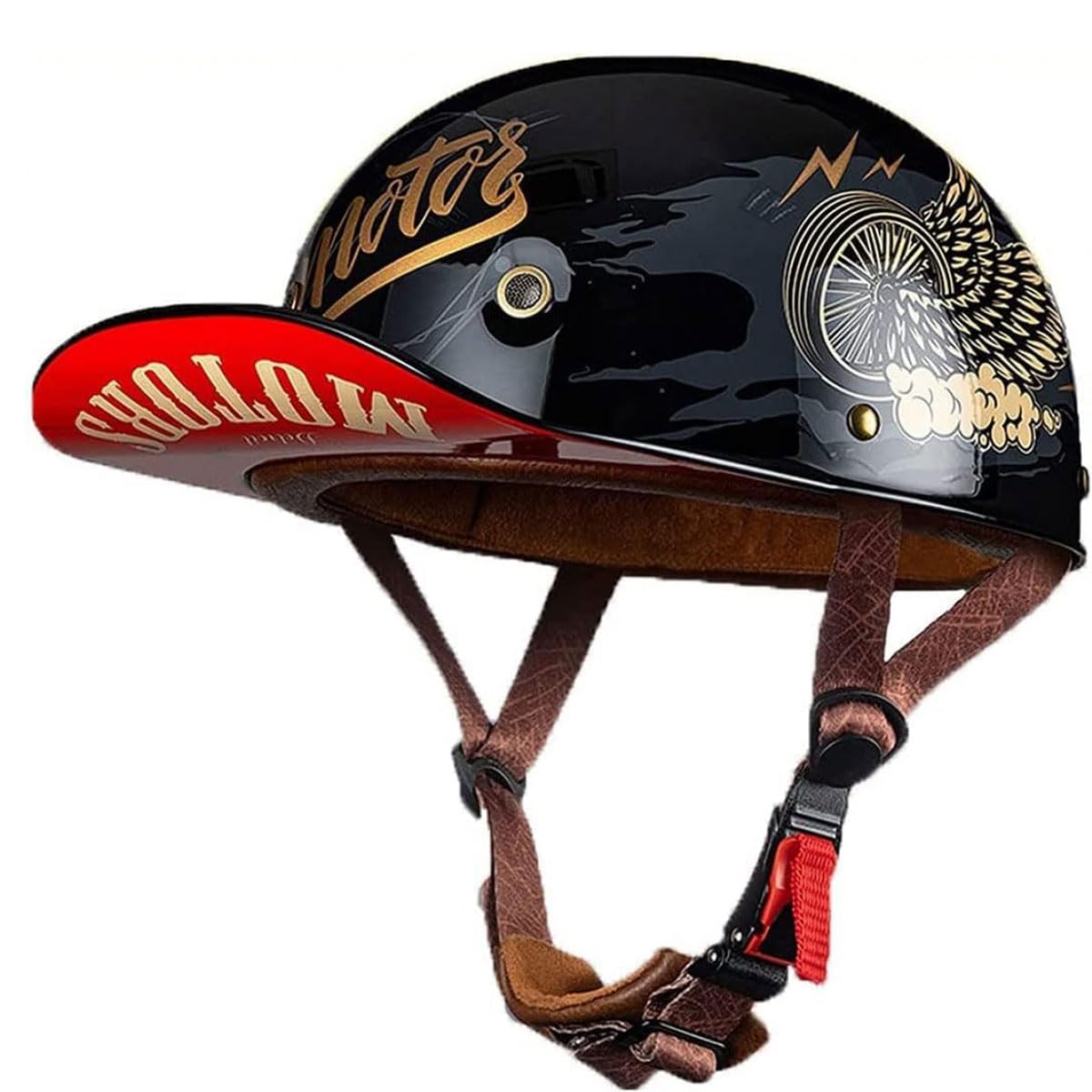 Motorradhelme , Personalisierter Motorrad-Halbschalenhelm im Retro-Baseballkappen-Stil for Erwachsene, Männer und Frauen, DOT-zertifiziert, leicht, atmungsaktiv und for alle Jahreszeiten geeignet(F,X- von Tu Ye