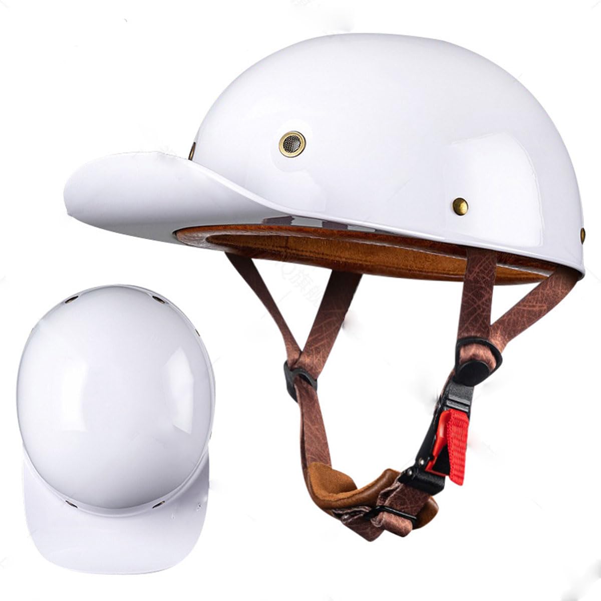 Motorradhelme , Personalisierter Motorrad-Halbschalenhelm im Retro-Baseballkappen-Stil for Erwachsene, Männer und Frauen, DOT-zertifiziert, leicht, atmungsaktiv und for alle Jahreszeiten geeignet(H,Me von Tu Ye