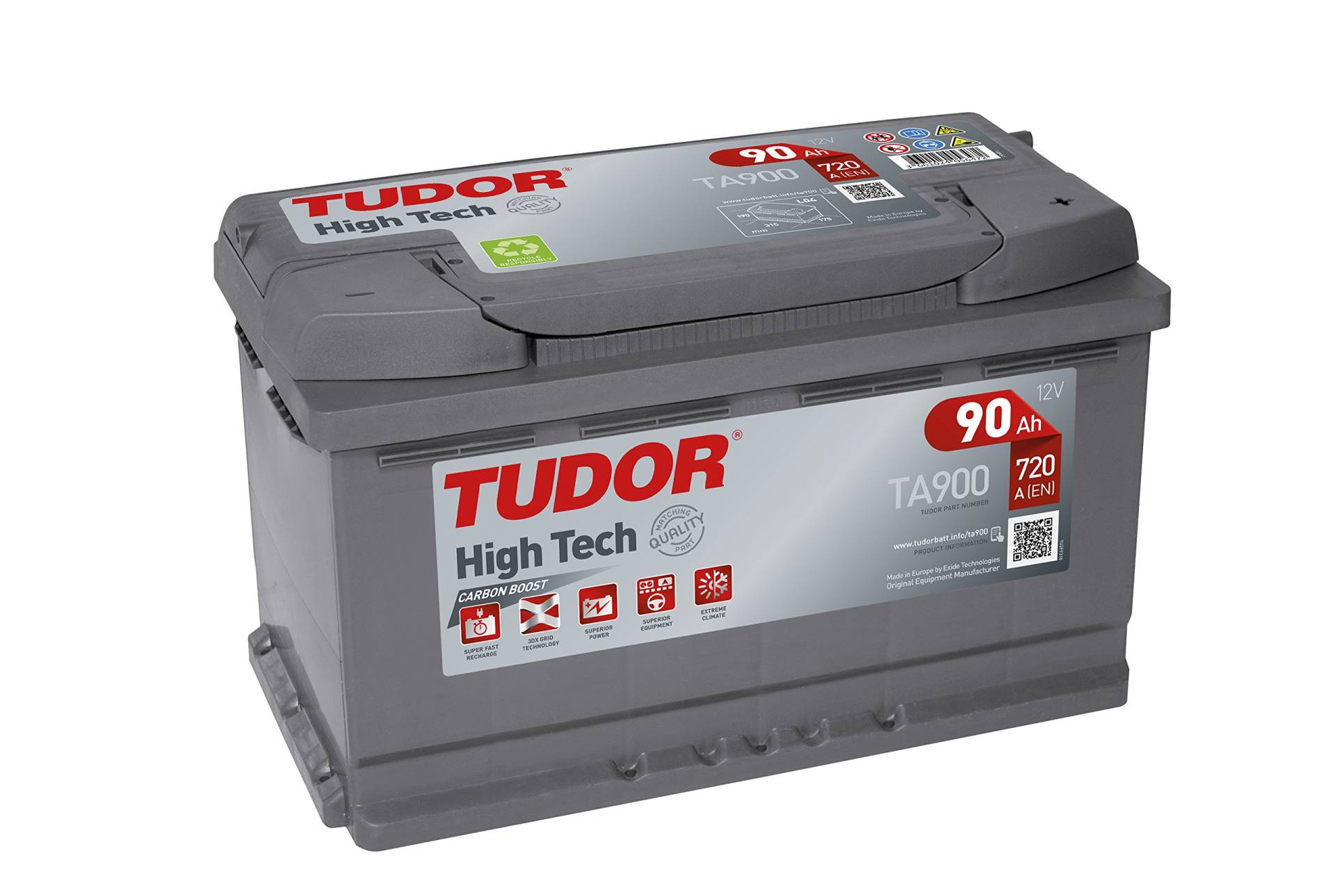 Akku für KFZ Tudor High-Tech TA900 12 V 90 Ah von Tudor