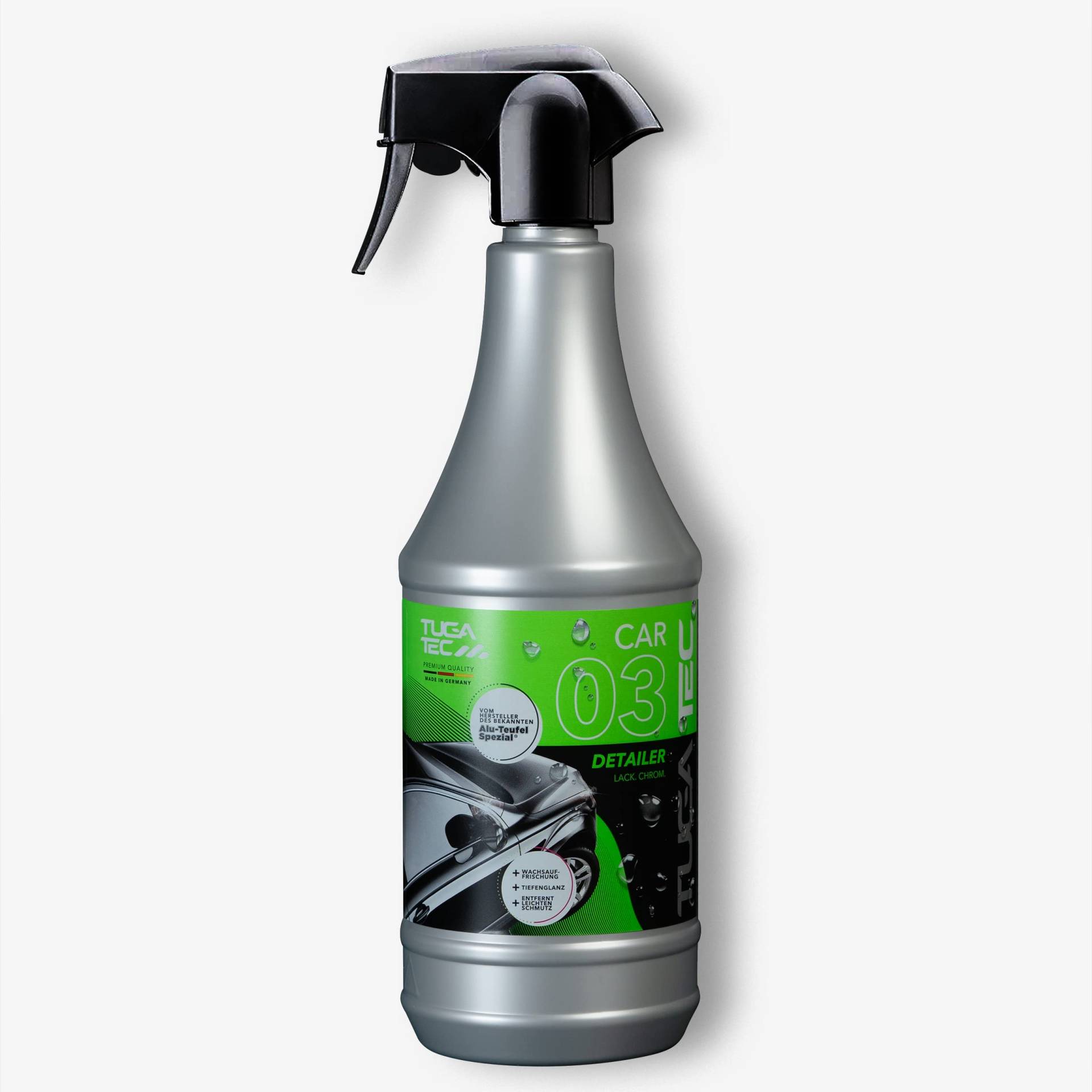 Tuga Tec® 03 Detailer Auto Lackreiniger 1000 ml | Tiefenglanz & Wasserabperl-Effekt| Hält was es verspricht | Schnelle Reinigung und Lackpflege für Auto und Motorrad | Made in Germany von Tuga Tec