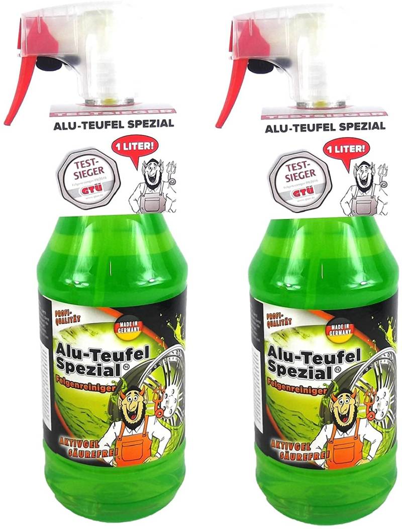 2x 1L 1 Liter TUGA Alu-Teufel Spezial Felgenreiniger Aktivgel säurefrei GRÜN von Tuga