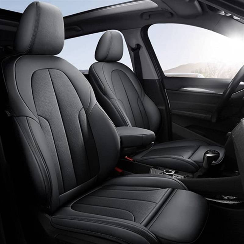 Autositzbezug Set Protector Schwarz sitzbezug Passend Kompatibel Airbag Spezifisch Maßgeschneidert Dediziert Nur für BMW X1 F48 2016 2017 2018 2019 2020 2021 von Tuhu-auto