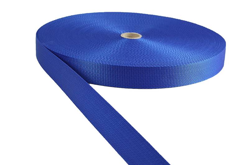 Gurtband Polypropylene Blau 25mm Breit - 50 Meter von tukan-tex